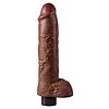 Vibrator Realistic cu Testicule King 10 inch Maro Thumb 1