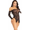 Teddy Pe Umeri Lăsați cu Cristale şi Dantelă Leg Avenue Negru XS-L Thumb 2
