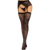 Set Dresuri cu Jartieră Din Dantelă Neagră Leg Avenue Negru S-L Thumb 4