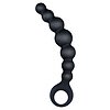 Bile Anale Din Silicon Cu Striații 18cm Negru Thumb 1