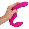 Strapless Strap On Cu 2 Vibratoare Reîncărcabil Roz Thumb 3