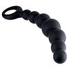 Bile Anale Din Silicon Cu Striații 18cm Negru Thumb 2