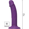 Vibrator Dong 19,5 cm Reîncărcabil IPX7, Compatibil Hamuri Mov Thumb 1
