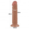 LoveToy Sliding Skin 20 cm – TPE Densitate Duală, Ventuză Puternică Maro Thumb 2