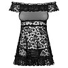 Babydoll Dress Obsessive Flores Negru L-XL Thumb 2