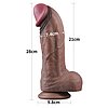 Dildo XXL Din Silicon Dublu Strat, Realist, Ventuză Maro Thumb 6