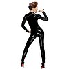 Catsuit Noir Handmade F188 Negru M Thumb 1
