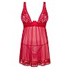 Babydoll Obsessive Lacelove Rosu XL-2XL Thumb 1