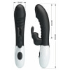 Pretty Love Naughty Bunny – Dublu Stimulator, 30 Moduri Negru Thumb 6