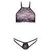 Set Barely Bare Dual Strap Panty Bralette Negru S-L Thumb 3