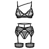 Set Obsessive Suspender Nuites Negru L-XL Thumb 3