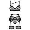 Set Obsessive Suspender Nuites Negru L-XL Thumb 2