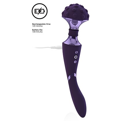 Vibrator de Masaj Shiatsu cu Două Motoare 28,6 cm Mov 7
