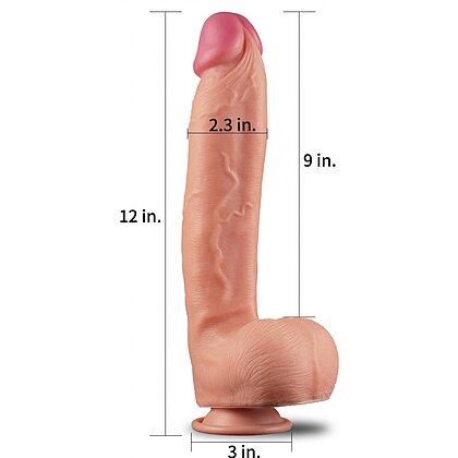 Dildo Realistic 30cm Dual Layered Platinum 6