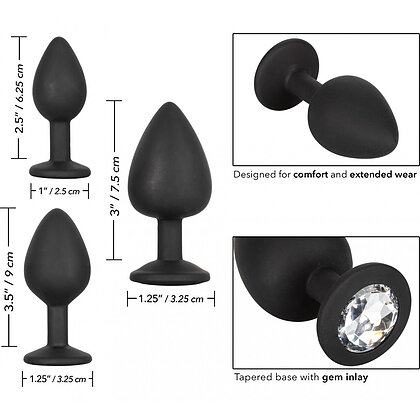 Set 3 Dopuri Anale Silicon Negru 7