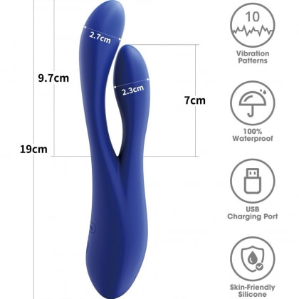 Lovetoy Pulse – Vibrator Reîncărcabil, 3 Intensități, 7 Moduri Albastru 12