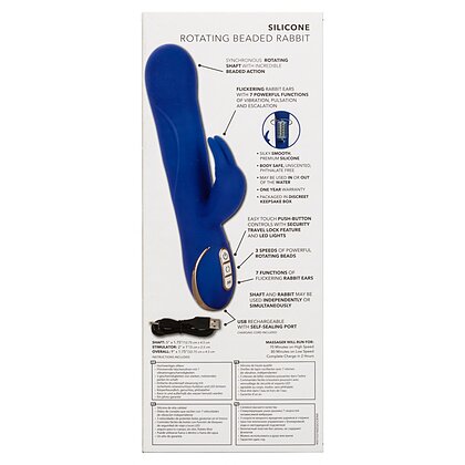 Vibrator Silicone Rotating Rabbit Albastru 7