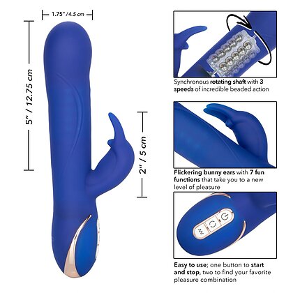 Vibrator Silicone Rotating Rabbit Albastru 8