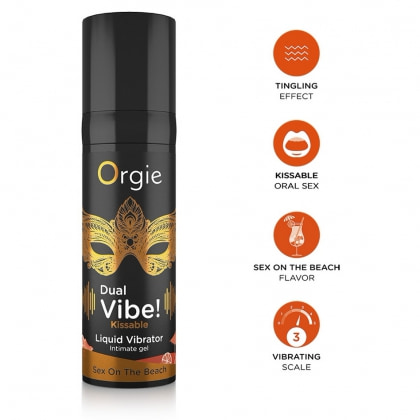 Gel Orgie Dual Vibe Vibrator Lichid Sex On The Beach 15 ml 2
