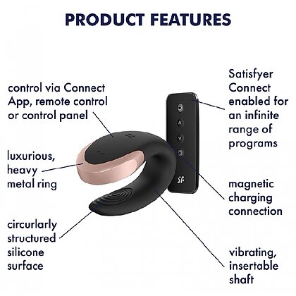 Double Love Luxury Partner Vibrator Negru 6
