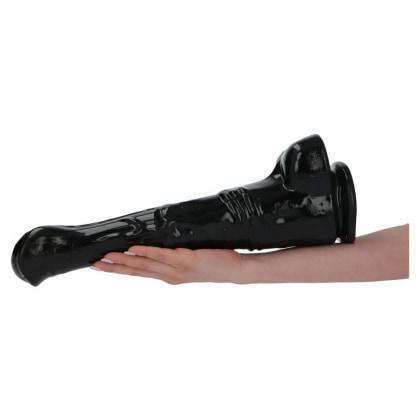 Pegasus Negru 40 cm Dildo Supradimensionat Din TPR cu Ventuză 3
