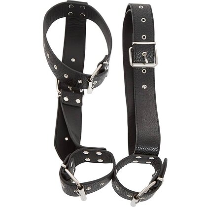 Bad Kitty Set Guler + Cătușe Reglabile Mâini Talie Negru