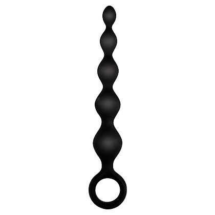 Bile Anale Din Silicon Cu Striații 14cm Negru 2