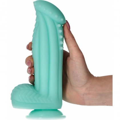 Captain Squirtino Dildo Monster Flexibil cu Ventuză Verde 6