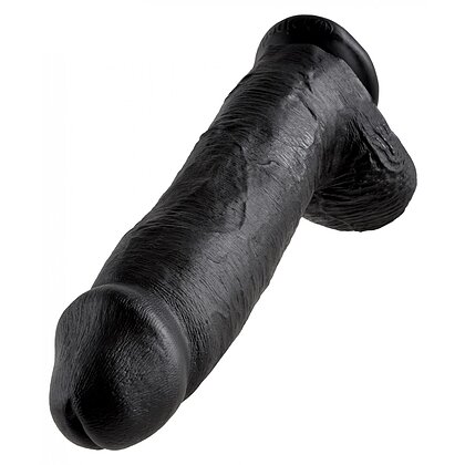 Dildo Realistic 30.5 cm Cu Testicule Negru 3