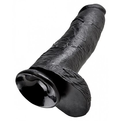 Dildo Realistic 30.5 cm Cu Testicule Negru 4