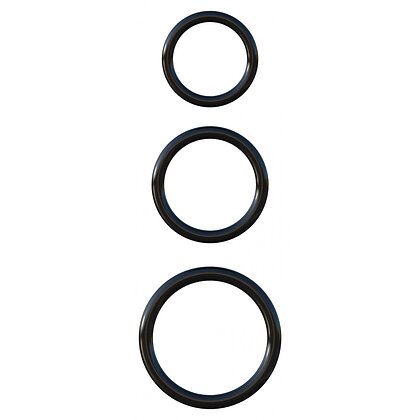 Silicone 3-Ring Stamina Set Negru