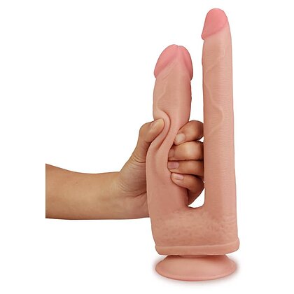 Dildo Dublu Cu Ventuză Skinlike Soft 3