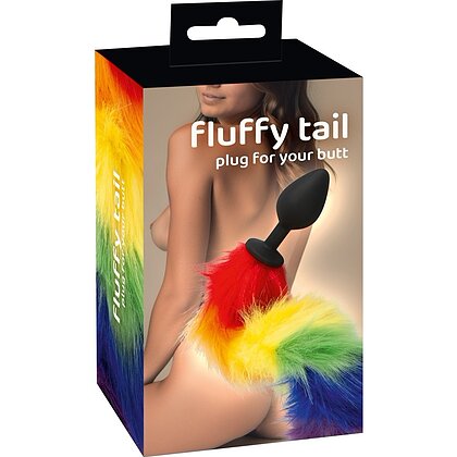 Plug Anal You2Toys cu Coadă Pufoasă Rainbow 42 cm Negru 7