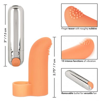 Vibrator Clitoridian Finger Tickler Portocaliu 4
