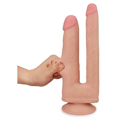 Dildo Dublu Cu Ventuză Skinlike Soft 4
