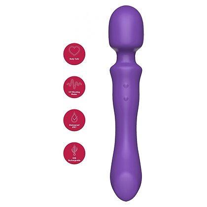 She.E.O Wand Dublu 10 Moduri USB C IPX7 Reîncărcabil Mov 3