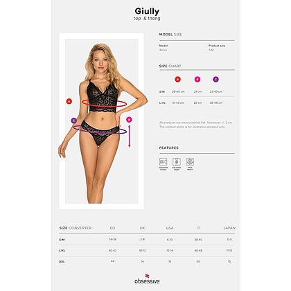 Set Obsessive Giully Negru S-M 5
