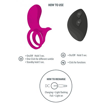 Inel Dublă Stimulare Couples Stimulator Ring Fuchsia 5