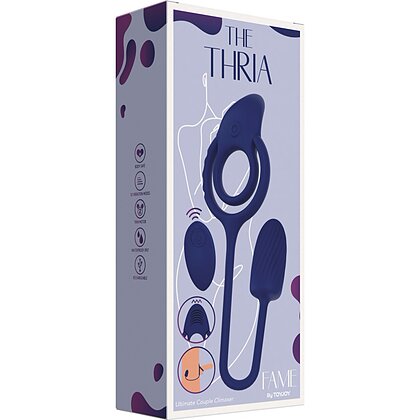 Inel Dublu ToyJoy Thria 2 Motoare Albastru 12
