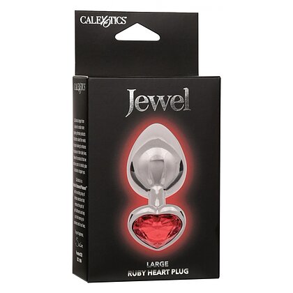 Jewel Large Ruby Heart Plug Roșu 7