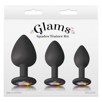 Glams Spades Trainer — Set 3 Dopuri Anale Din silicon Negru 2