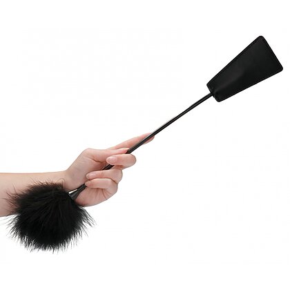 Crop With Feathers Negru 3