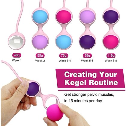 Beautiful Kegel Set: 5 Bile Vaginale Progresive, Discrete