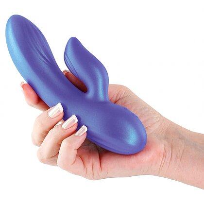 Angel Seduction — Vibrator Rabbit Albastru Metalic, 18 Funcții 2