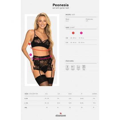 Set Obsessive Peonesia Negru L-XL 5
