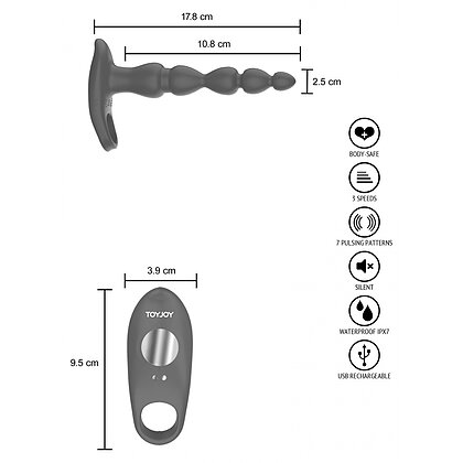 Vibrator Anal ELIXER Double Albastru 7