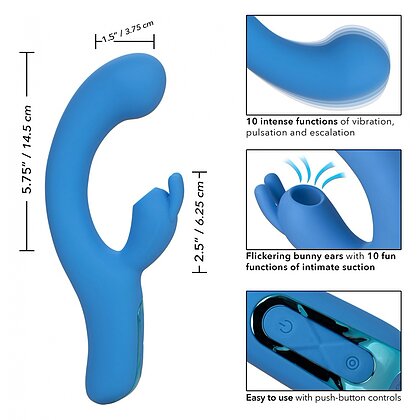 Vibrator Rabbit Elite Suction Albastru 8