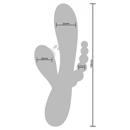 Triple Love Vibrator Rabbit Multifuncțional Albastru 10