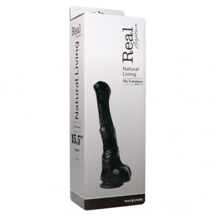 Pegasus Negru 40 cm Dildo Supradimensionat Din TPR cu Ventuză 4