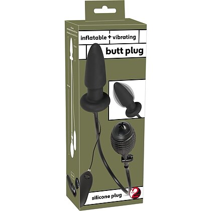 Inflatable Vibrating Anal Plug Negru 7